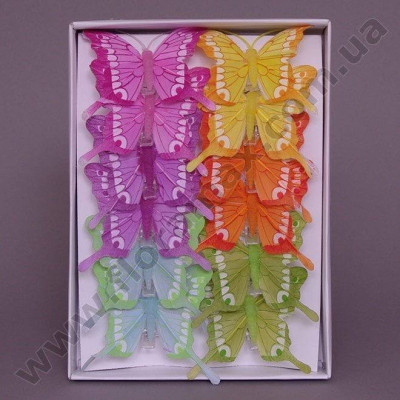 Бабочка искусственная 8см(12 шт.) 22828