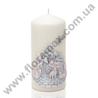 Свеча цилиндр "Christmas night" 7х15 см. 28904