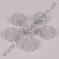 Комплект срібних свічок LED (6 шт.) 40911