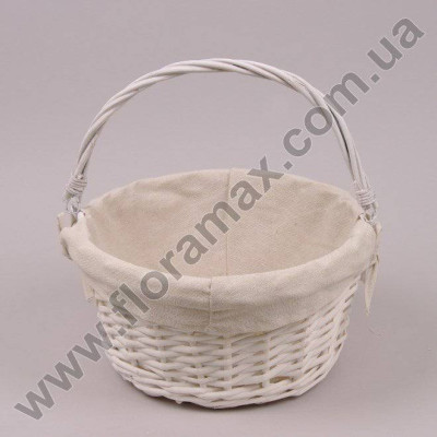 Корзина с тканью белая 5339