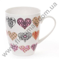 Чашка фарфоровая Сердца 0,35 л. 31547