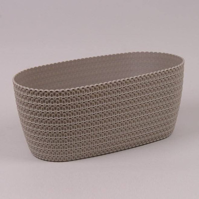 Горщик пластмасовий овальний JERSEY taupe 37.5см.