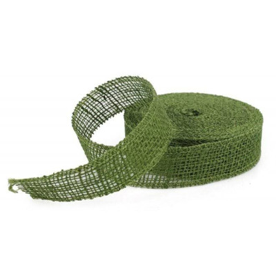 Лента из мешковины зеленая 3.5 см. х 20 м . 5062