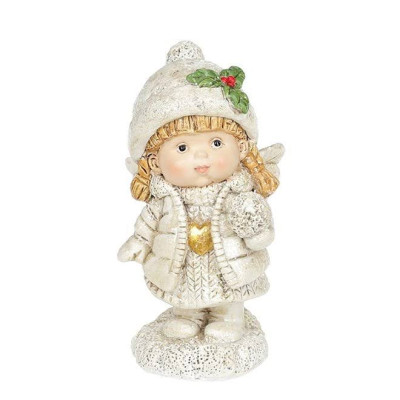 Фигурка новогодняя Ангелочек с снежкой 11 см. 11734