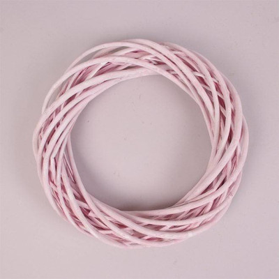 Венок из лозы розовый 30 см. 39056