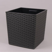 Горщик пластмасовий з вкладом JUKA RATTAN графітовий 40х40см.
