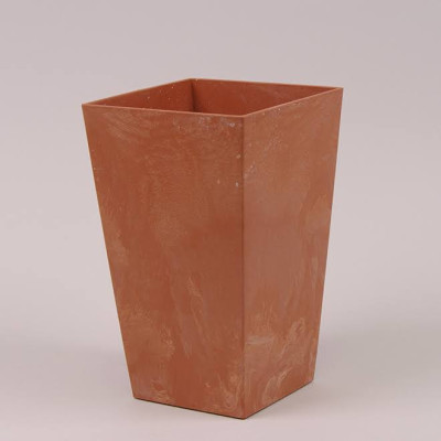 Горщик пластмасовий Urbi Square Beton Effect теракотовий 12х12см.