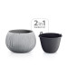 Горшок пластмассовый с вкладом Beton Bowl черный бетон 15см.