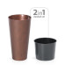 Горщик пластмасовий з вкладом Tubus Slim Corten кортен 15см.