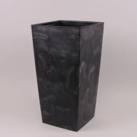 Горщик пластмасовий з вкладом Urbi Square Beton Effect антрацитовий 17х17см.