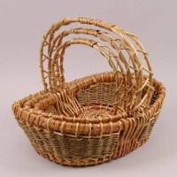 Комплект бежевих кошиків з лози 3 шт. 38992