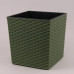 Горшок пластмассовый с вкладом JUKA ECO RATTAN зеленый лесной 25х25см.