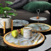 Поднос стеклянный круглый Lampart Gold 38 см. 30408