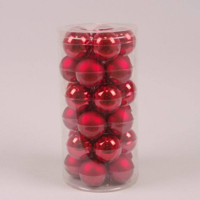 Шарики стеклянные 5,7 см. красные (30 шт.) 44575