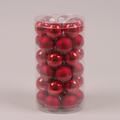 Шарики стеклянные 3,8 см. красные (36 шт.) 44504