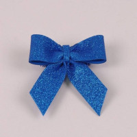 Набір новорічних бантів (3 шт.) синій 8.5х9.5 см. 5689
