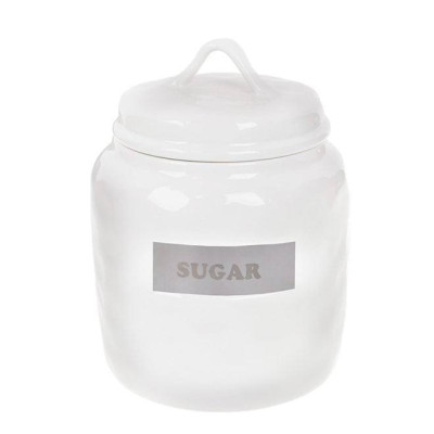 Банка керамическая с крышкой Sugar 1,5 л. белая 32191