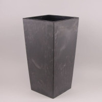 Горщик пластмасовий з вкладом Urbi Square Beton Effect маренго 24х24см.