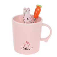 Чашка фарфорова з ложечкою "Rabbit" 0,38 л. 32394