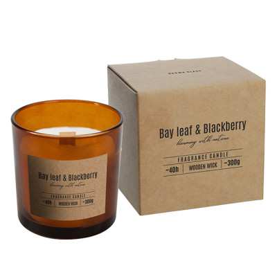 Свічка ароматична з дерев'яним гнотом Bispol Bay Leaf & Blackberry 27575