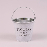 Кашпо металеве Відерце FLOWERS & GARDEN біле 38796