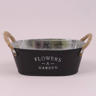 Кашпо металеве чорне FLOWERS & GARDEN 38775