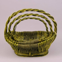 Комплект зелених кошиків з лози 3 шт. 38965