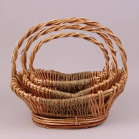 Комплект бежевих кошиків з лози 3 шт. 38968