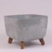 Горшок пластмассовый GRACIA SQUARE BETON EFFECT на ножках бетон 23.5x23.5см.