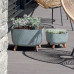 Горшок пластмассовый GRACIA SQUARE BETON EFFECT на ножках кремовый 23.5x23.5см.