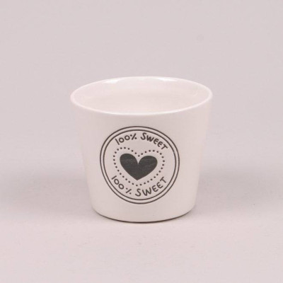 Кашпо керамічне біле 100% SWEET H-8 см. 36465