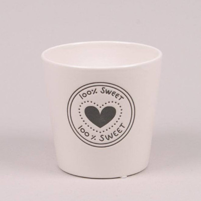 Кашпо керамічне біле 100% SWEET H-12 см. 36468