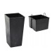 Горшок пластмассовый с вкладом FINEZJA ECO recycled черный бетон 35х35см.