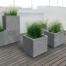 Горшок пластмассовый на роликах Sierra Square Beton Effect антрацитовый 29х29см.