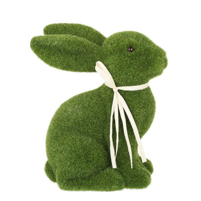 Фигурка пластиковая Кролик флок зеленый 25 см. 42199