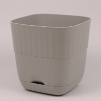 Горшок пластмассовый с подставкой Ерика taupe 14х14см.