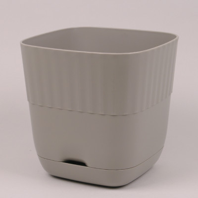 Горшок пластмассовый с подставкой Ерика taupe 14х14см.