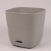 Горшок пластмассовый с подставкой Ерика taupe 14х14см.