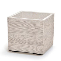 Горщик пластмасовий на роликах Madera Square ECO білий 29х29см.