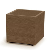 Горщик пластмасовий на роликах Madera Square ECO натуральний 29х29см.
