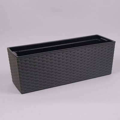 Горщик пластмасовий BEGONIA RATTAN з вкладом графітовий 56см.