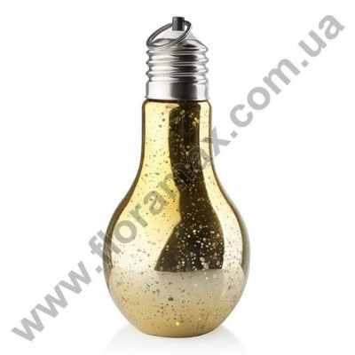 Декорація лампочка LED D-9,5 см. золота 30623