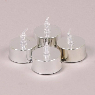 Комплект серебряных свечей LED (4 шт.) 25333