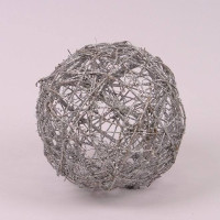 Шар из ротанга серебряный 20 см. 40439