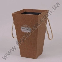 Коробка для цветов коричневая 40598