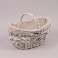 Корзина с тканью белая 5125