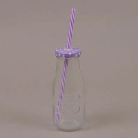 Бутылка стеклянная с трубкой фиолетовая 0,3 л. 35059