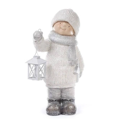 Новогодняя фигурка Мальчик с фонариком Н-44 см. 11758