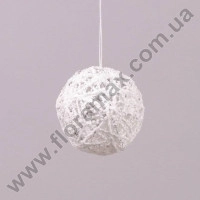 Куля новорічна біла D-8 см. 37009