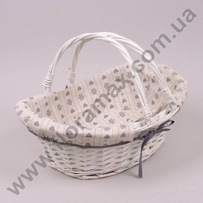Корзина с двумя ручками белая 37005